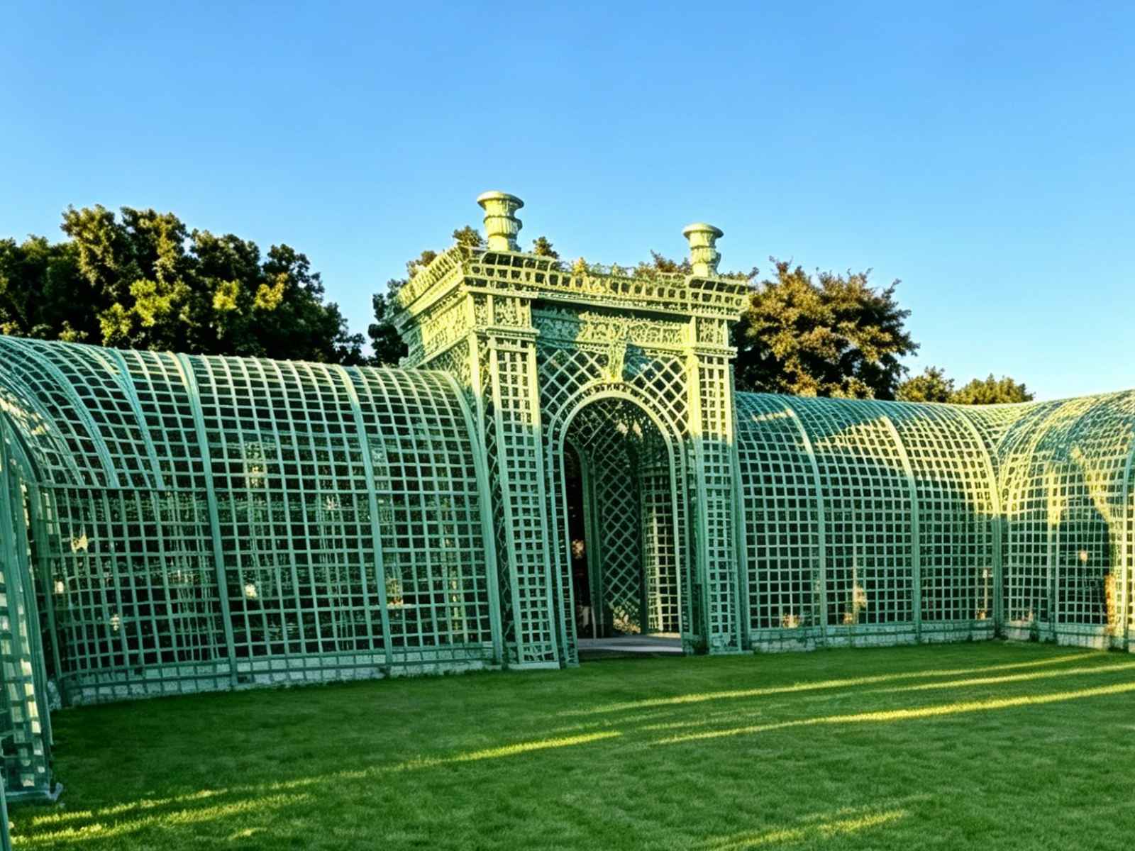 Ornate steel frame conservatory, Garden pavilion with Baroque style,  steel garden structure, YSGH-235 Ornate Steel Frame Conservatory: Timeless Elegance